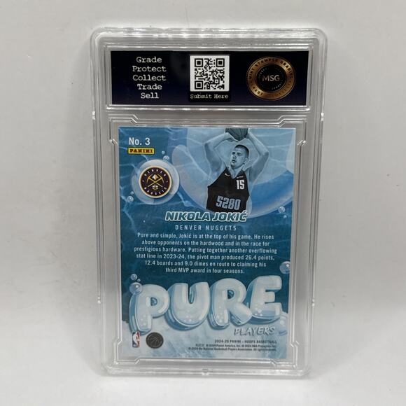 2024-25 NBA Hoops Nikola Jokic #3 Pure Players Winter Nuggets Gold Graded 9 - Picture 2 of 2